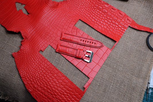 Red Belly skin crocodile leather watch strap HDCBS01