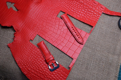 Red Belly skin crocodile leather watch strap HDCBS01