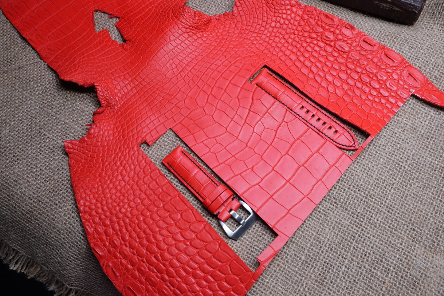 Red Belly skin crocodile leather watch strap HDCBS01