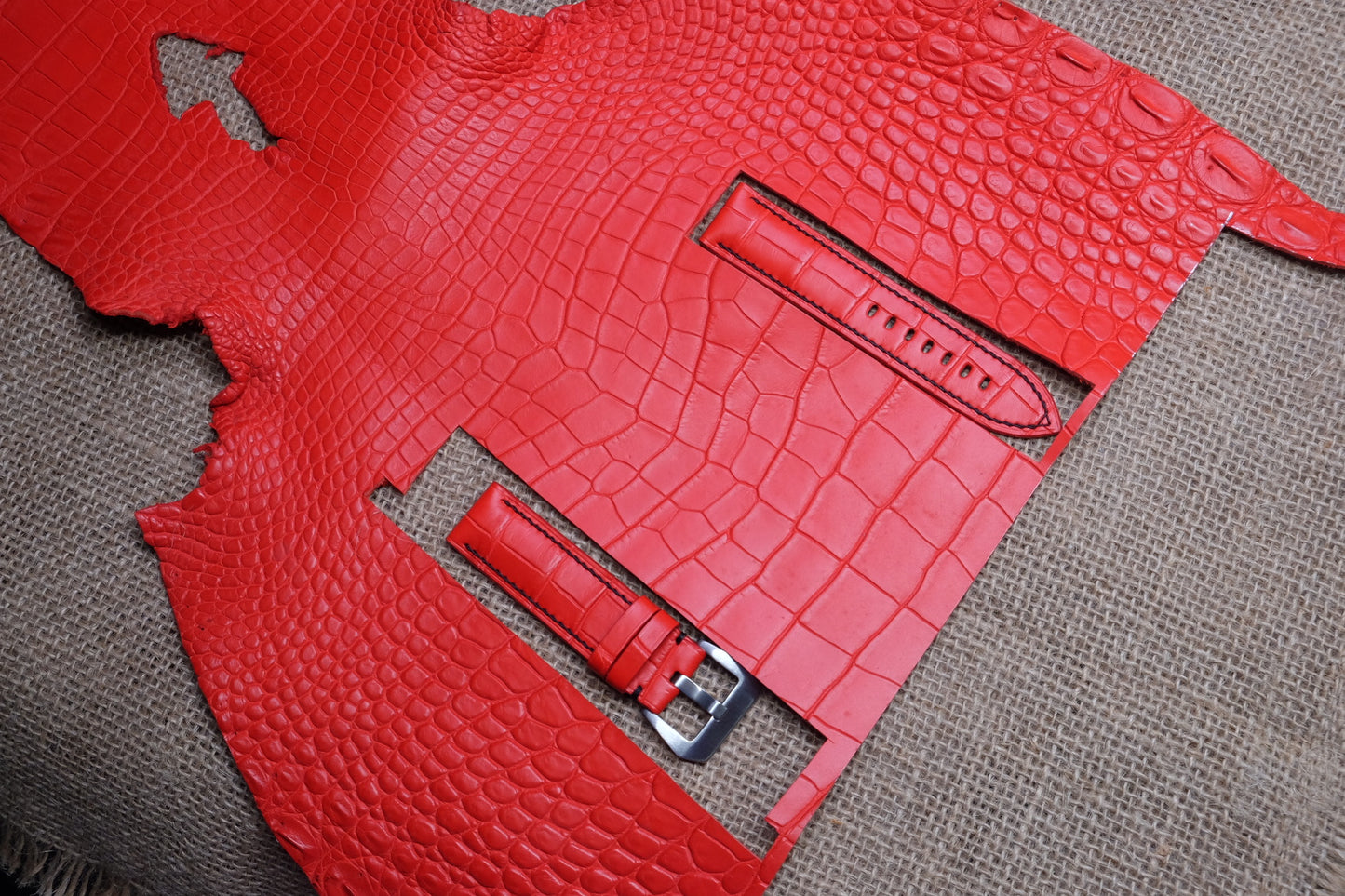 Red Belly skin crocodile leather watch strap HDCBS01