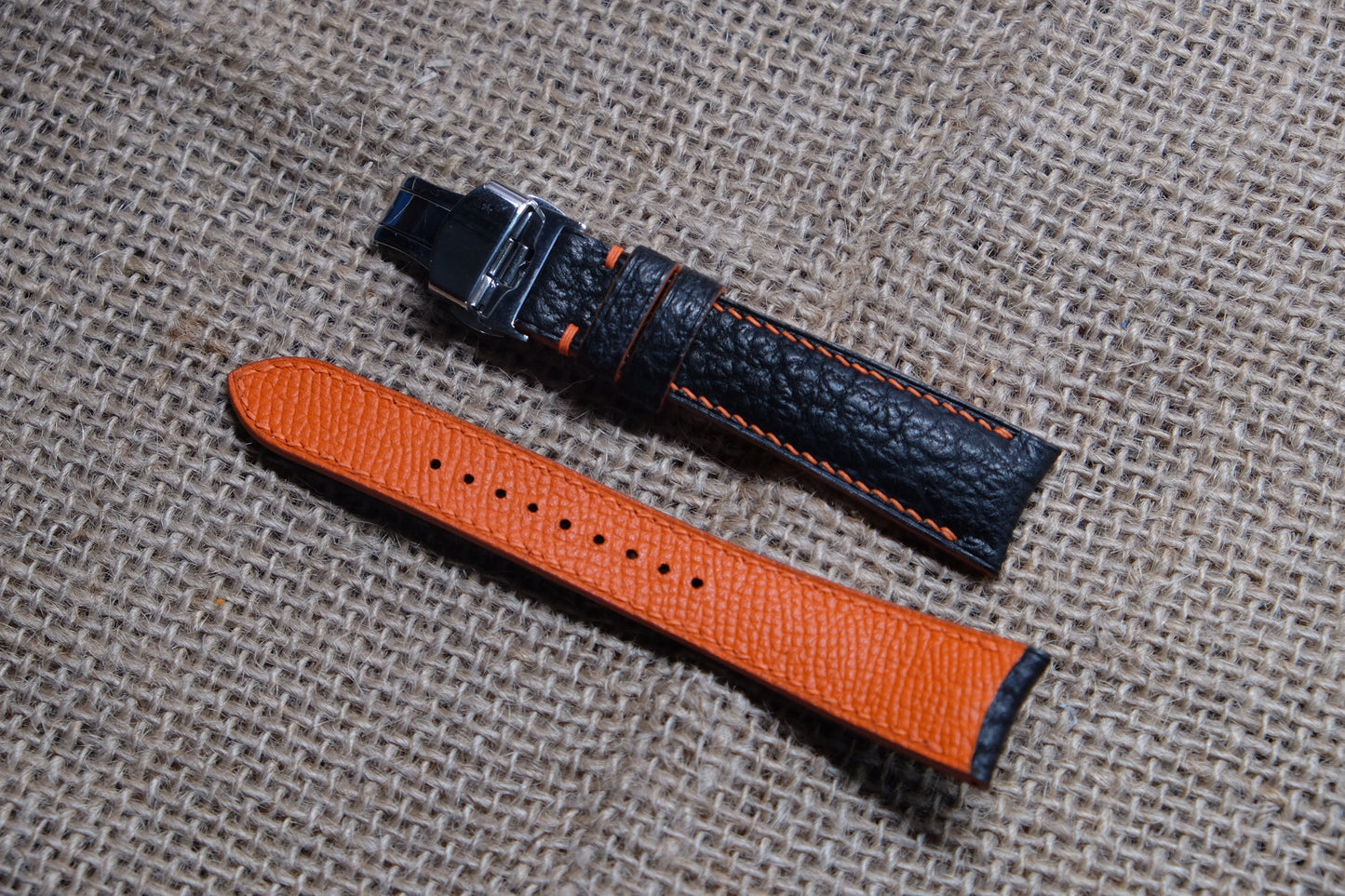 Black Shark skin leather watch strap HDSH15