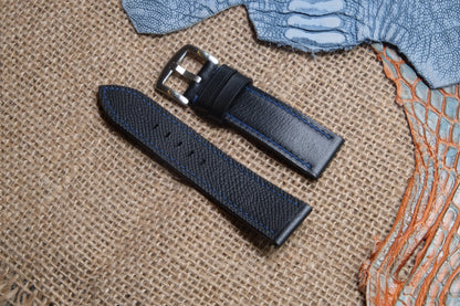 Black cow leather watch strap HDCLE52