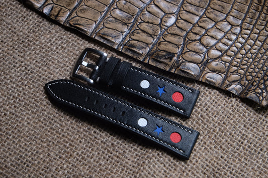 Black cow leather watch strap HDLE50