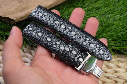 Black row stone stingray strap HDST138