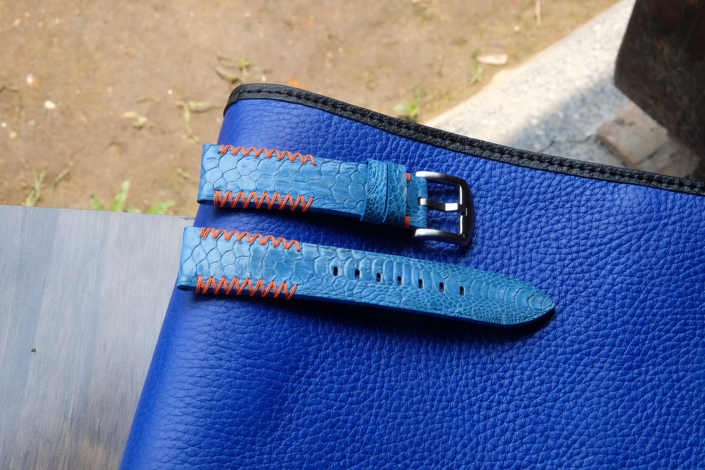 Blue Chicken leg leather watch strap HDCL11