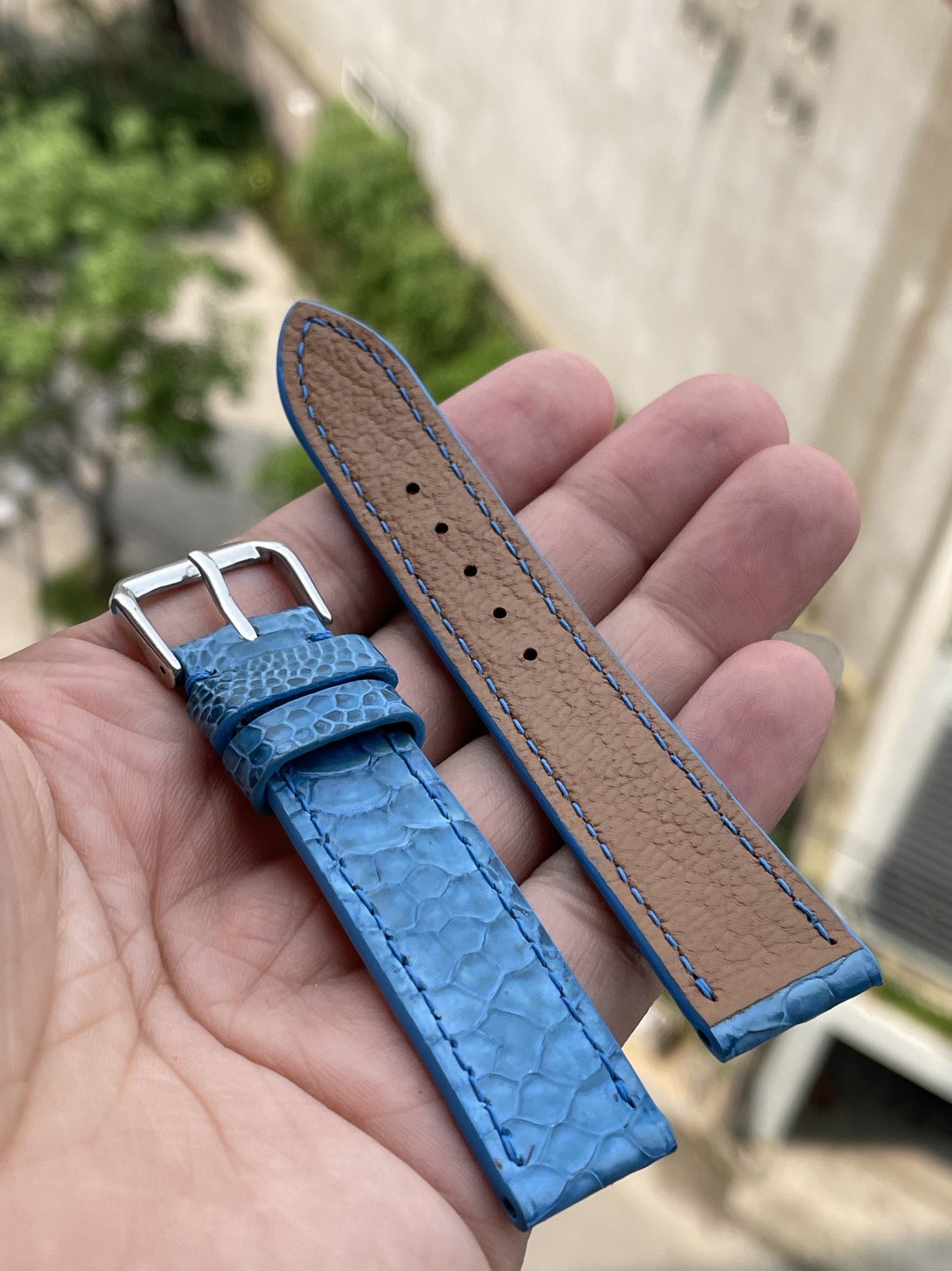 Blue Chicken leg leather watch strap HDCL15