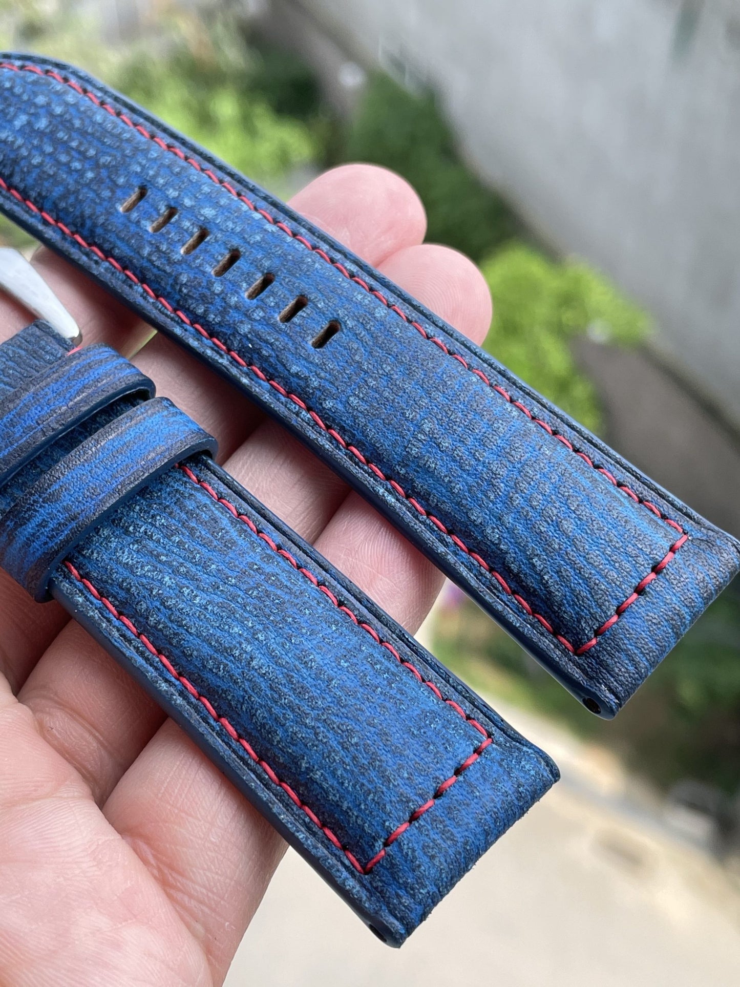 Blue cow leather watch strap HDCLE54