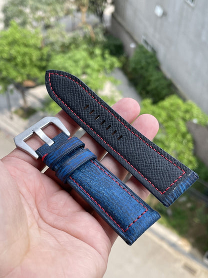 Blue cow leather watch strap HDCLE54