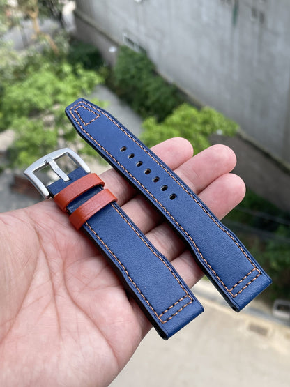 Blue cow leather watch strap HDCLE55