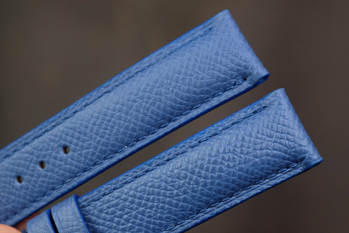 Blue epsom leather handmade watch strap  HDEP05