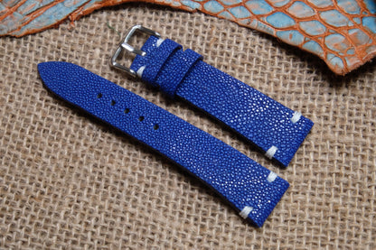 Blue no pearl stingray leather watch strap HDST81