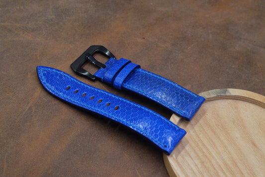 Blue seasnake skin leather strap HDSS05