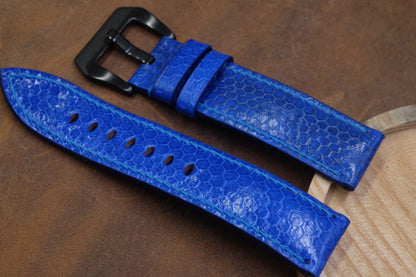 Blue seasnake skin leather strap HDSS05