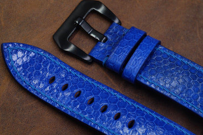 Blue seasnake skin leather strap HDSS05