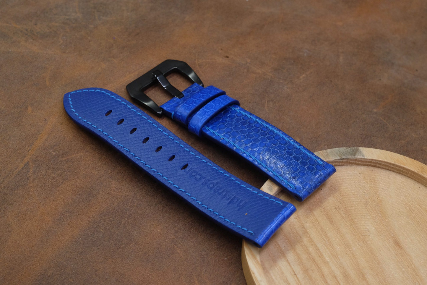 Blue seasnake skin leather strap HDSS05