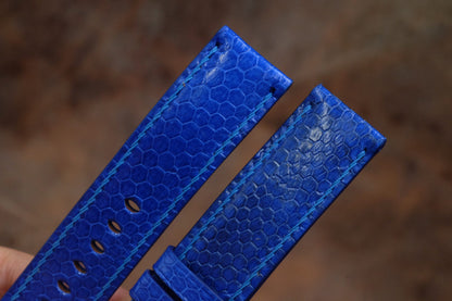 Blue seasnake skin leather strap HDSS05