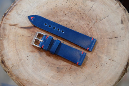 Blue shinki hikaku shell cordovan leather strap HDSC06