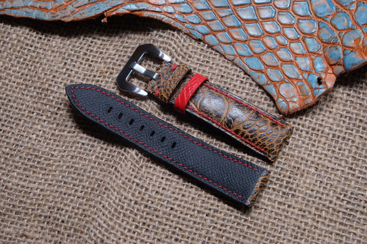 Brown klein karoo ostrich leg watch strap HDOL450