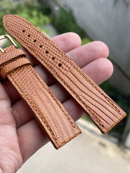 Brown lizard leather watch strap HDLZ39