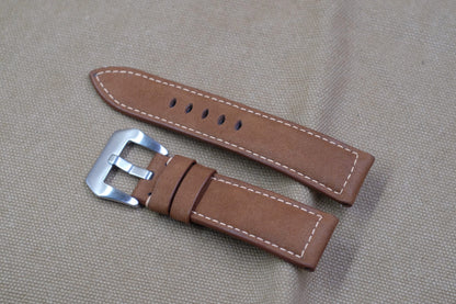 Brown nubuck leather watch strap HDCLE68