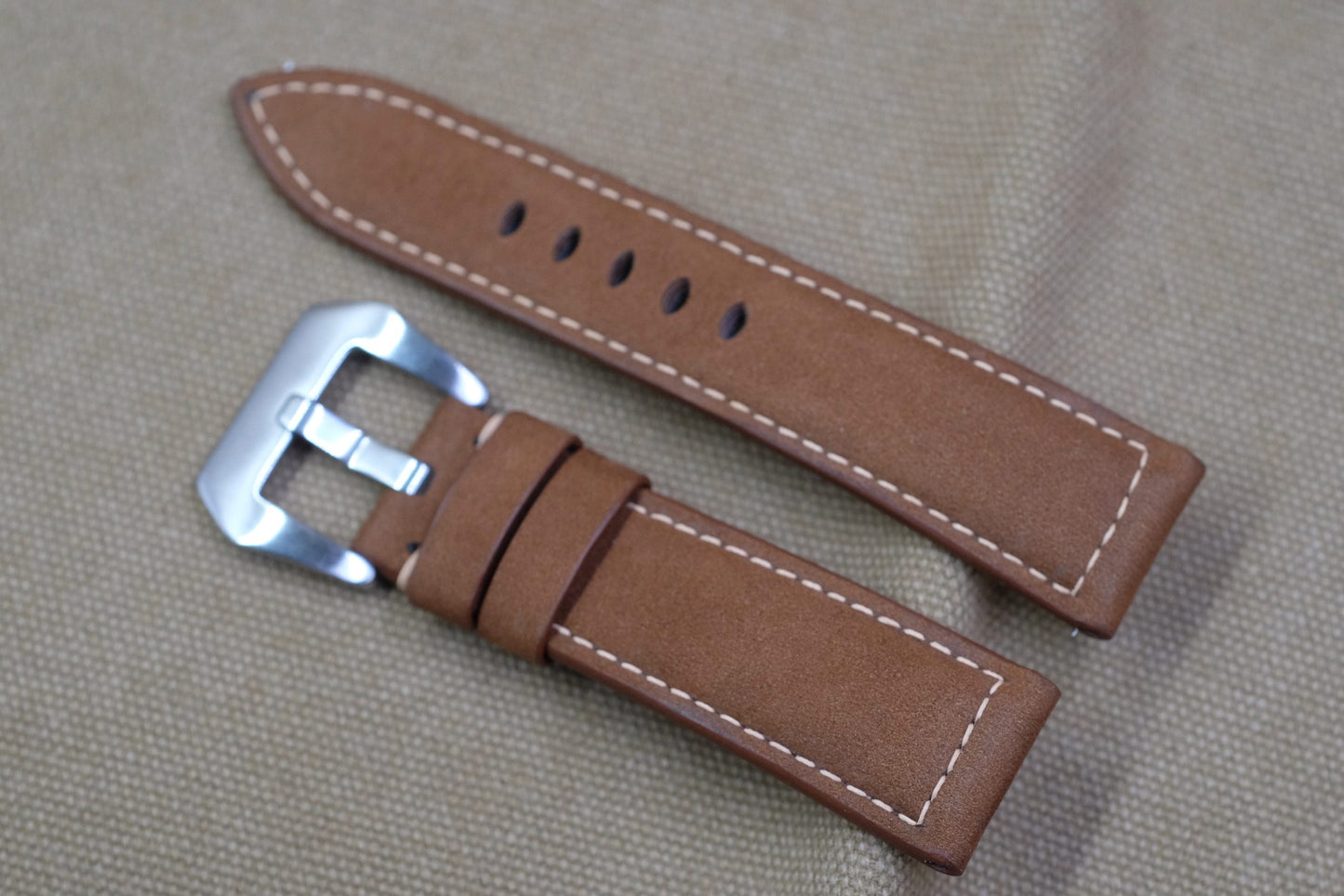 Brown nubuck leather watch strap HDCLE68