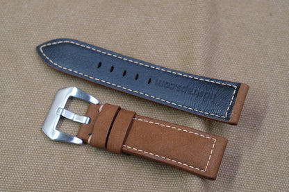 Brown nubuck leather watch strap HDCLE68