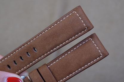 Brown nubuck leather watch strap HDCLE68