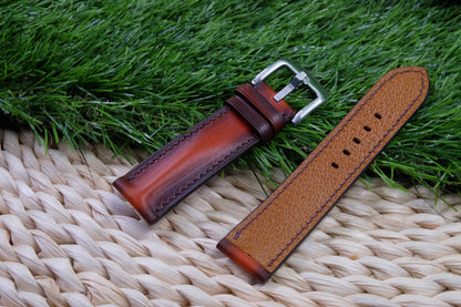 Custom hand dyed cow leather watch strap HDCHD01