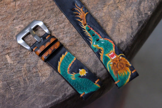 Custom handpainted dragon ball leather watch strap HDCLE79