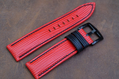 Custom made red epi leather watch strap HDCLE71