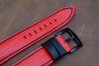 Custom made red epi leather watch strap HDCLE71