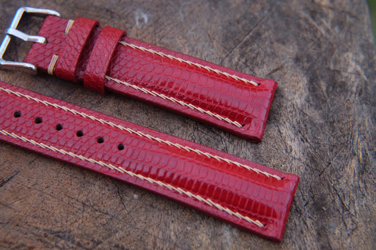 Custom made red lizard strap HDLZ32