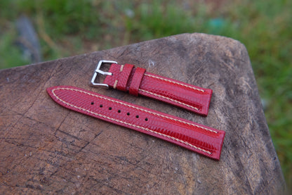 Custom made red lizard strap HDLZ32