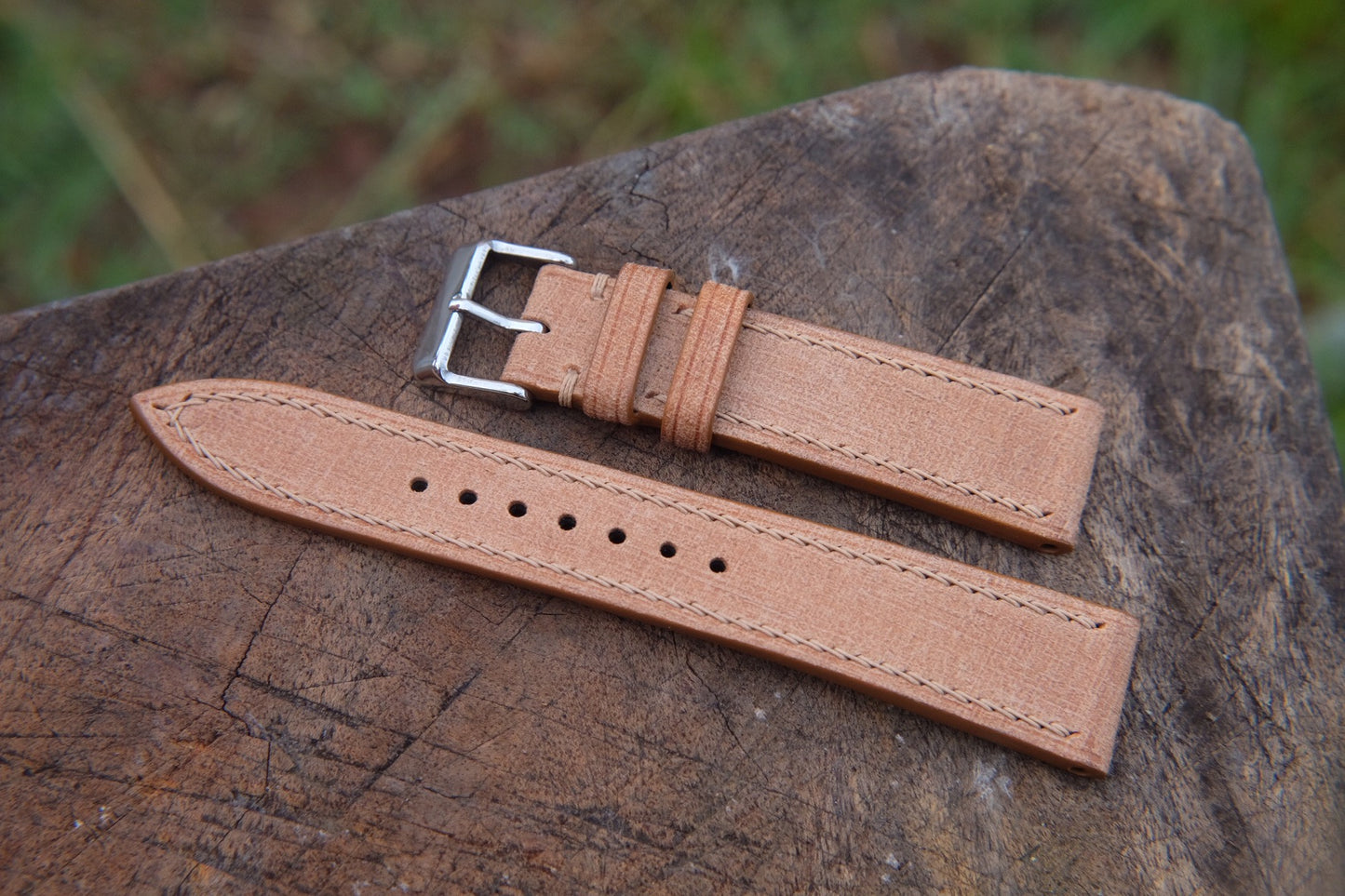 Custom made tan brown babele leather strap HDCLE72