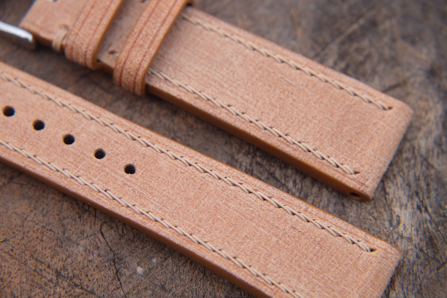 Custom made tan brown babele leather strap HDCLE72