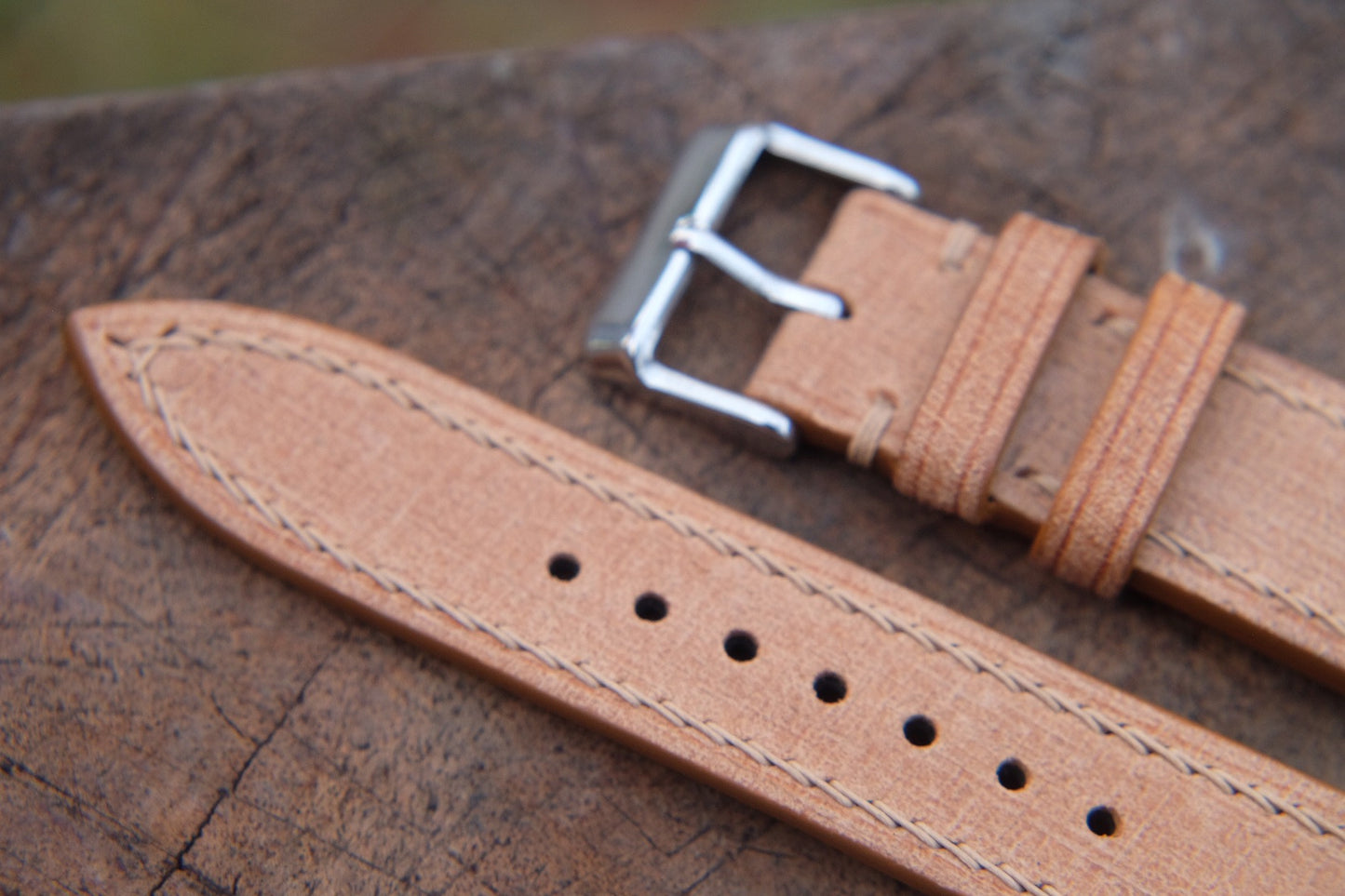 Custom made tan brown babele leather strap HDCLE72