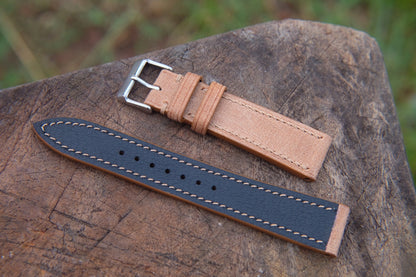 Custom made tan brown babele leather strap HDCLE72