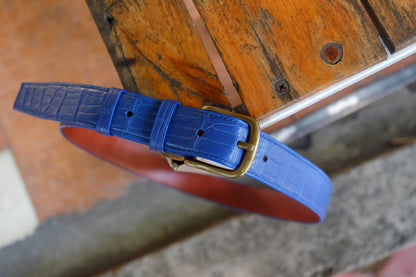 BESPOKE GENUINE BLUE CROCODILE LEATHER MAN BELT HDBE03