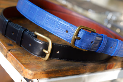 BESPOKE GENUINE BLUE CROCODILE LEATHER MAN BELT HDBE03