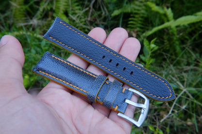 BESPOKE GENUINE GREY COW LEATHER WATCH STRAP HDLE35