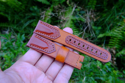 BESPOKE GENUINE ORANGE COW LEATHER WATCH STRAP HDLE39