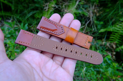 BESPOKE GENUINE ORANGE COW LEATHER WATCH STRAP HDLE39