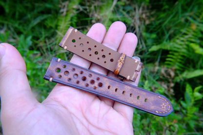 BESPOKE GENUINE BROWN COW LEATHER WATCH STRAP HDLE40