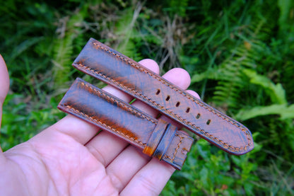 BESPOKE GENUINE BROWN COW LEATHER WATCH STRAP HDLE41