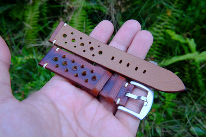 BESPOKE GENUINE BROWN COW LEATHER WATCH STRAP HDLE42