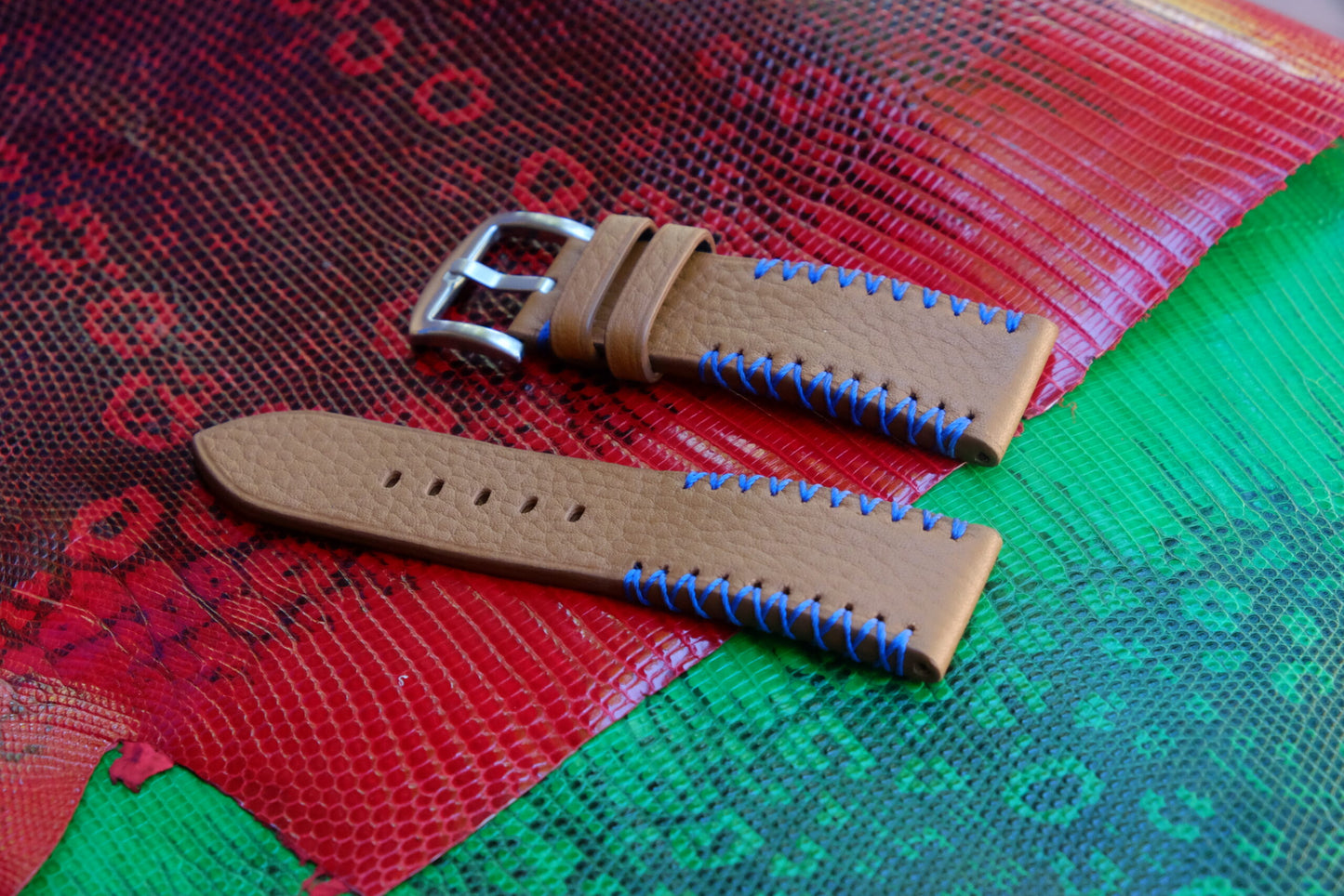 BESPOKE GENUINE BROWN TOGO COW LEATHER WATCH STRAP HDLE44