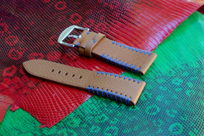 BESPOKE GENUINE BROWN TOGO COW LEATHER WATCH STRAP HDLE44