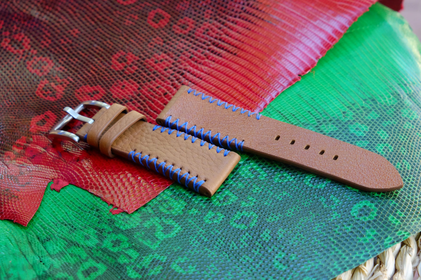 BESPOKE GENUINE BROWN TOGO COW LEATHER WATCH STRAP HDLE44