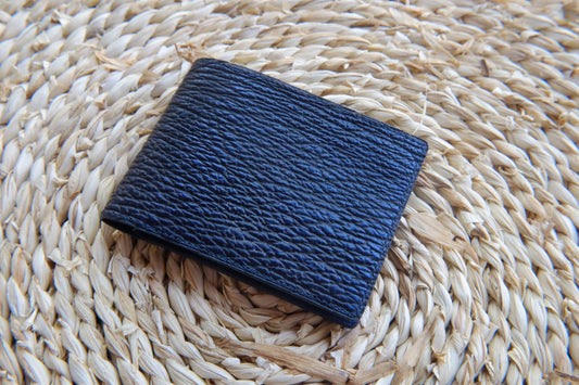 BESPOKE GENUINE NAVY BLUE SHARK BIFOLD MAN WALLET HDWA49