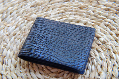 BESPOKE GENUINE NAVY BLUE SHARK BIFOLD MAN WALLET HDWA49